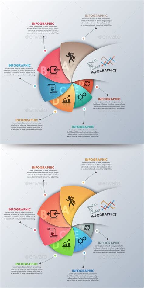 Modern Infographic Spiral Pie Chart Template