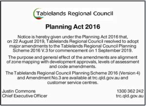 Public Notice PS TRC Tablelands Regional Council