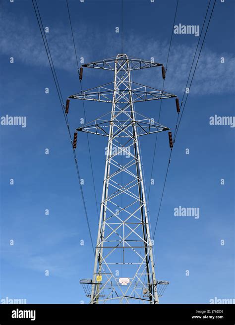 Electricity Pylon And High Voltage Overhead Power Lines Part Of The The