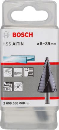 HSS AlTiN Step Drill Bit 3 Flat Shank Bosch Professional