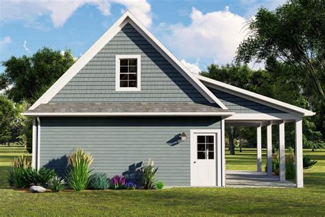 Two-Car Detached Garage Plan with Side Porch and Bonus Space Above - 135019GRA | Architectural ...