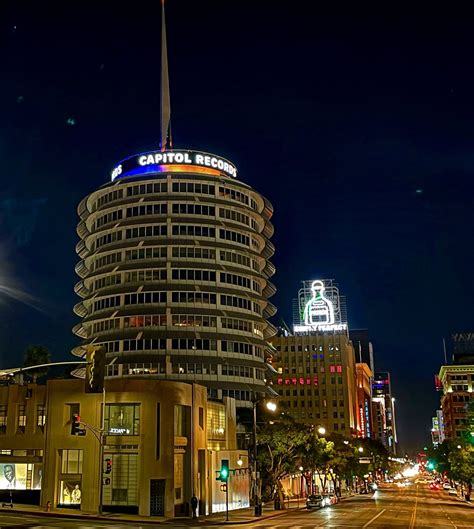 Capitol Records Building At Night