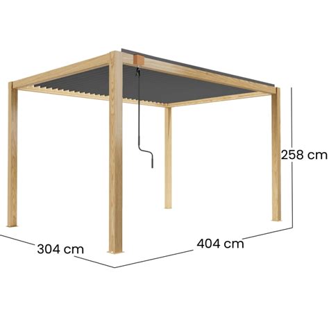 Pergola Bioclimatica Autoportante X M In Alluminio Effetto Legno