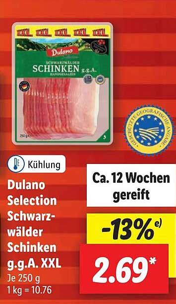 Kühlung Dulano Selection Schwarzwälder Schinken G g a Xxl Angebot bei