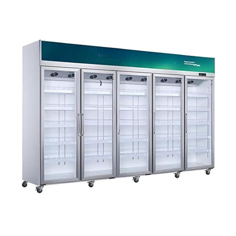 Supermarket Glass Display Fan Cooling Doors Upright Freezer Showcase