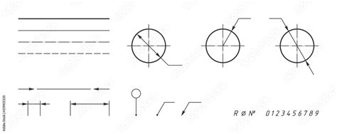 Mechanical drawings elements. Vector illustration graphic element ...