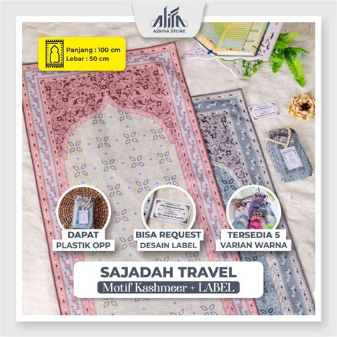 Jual Sajadah Travel Motif Kashmeer Free Label Satin Bridal Premium