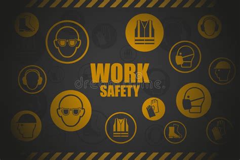 Background Of Icons Pictograms Of Industrial Safety And Occupational