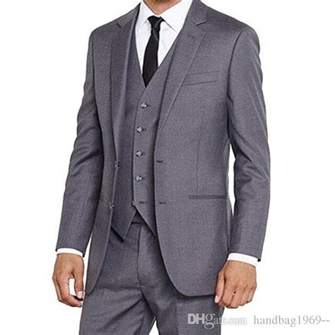 Latest Design Two Button Gray Groom Tuxedos Notch Lapel Man Business