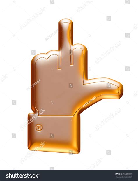 D Fuck Middle Finger Gold Metallic Stock Illustration Shutterstock