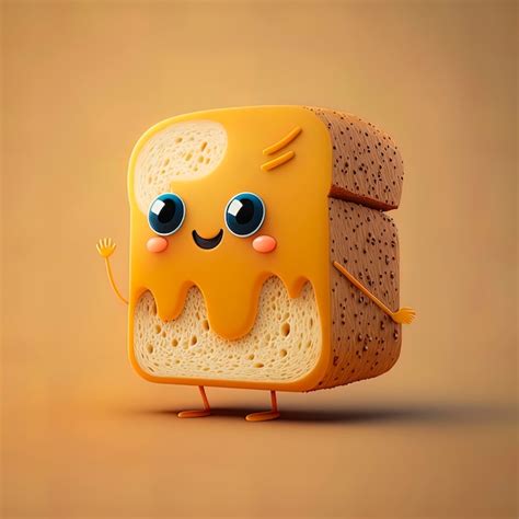 Premium Photo Cute Cartoon Bread Character