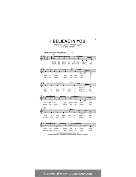 I Believe in You (Don Williams) by R. Cook, S. Hogin on MusicaNeo