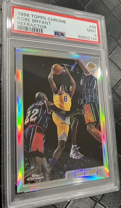 1998 99 Topps Chrome Refractor Kobe Bryant 68 Lakers PSA 9 MINT Low