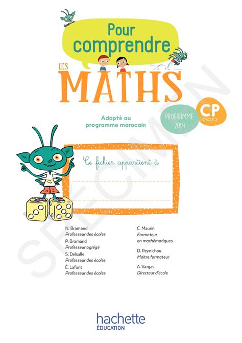 Calam O Maroc Pour Comprendre Les Maths Cp Dition