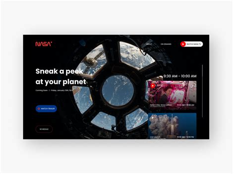 NASA Livestream Landing Page by Christian Bonilla on Dribbble