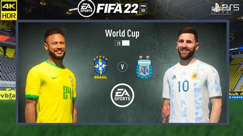 Fifa 22 Ps5 Brazil Vs Argentina World Cup 2022 4k Hdr Gameplay Youtube