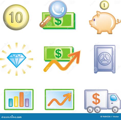 Finance And Banking Icon Set Vector Stock Vector Illustration Of