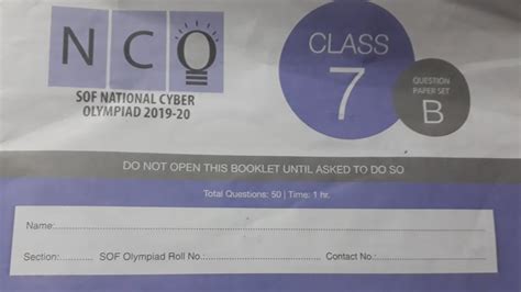 Nco Exam Answer Key 2019 Part 1 National Cyber Olympiad Question