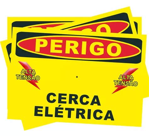 10 Placa Cerca Elétrica Sinalização Perigo MercadoLivre