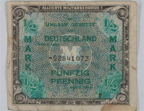 Germany Pfennig Note Mark Allied Occupation Currency