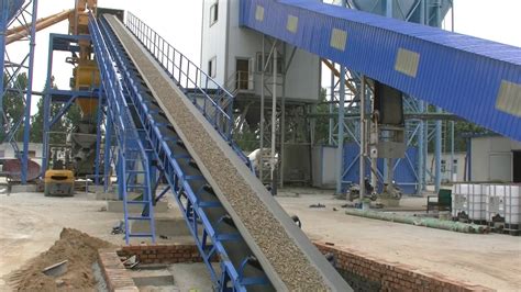 Belt Conveyor Type Concrete Batching Plant Youtube