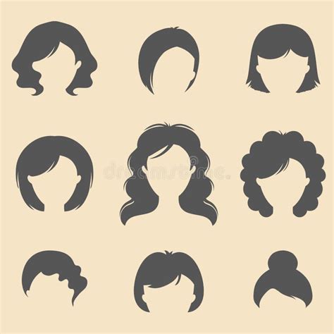 Vector Set Of Different Women Fancy Haircuts Icons In Trendy Flat Style