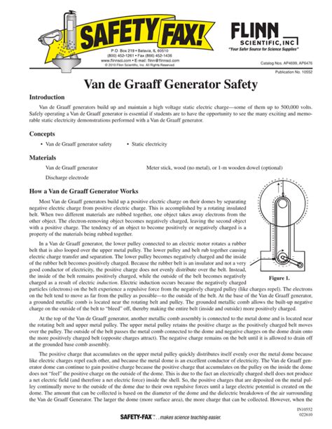 Van de Graaff Generator Safety