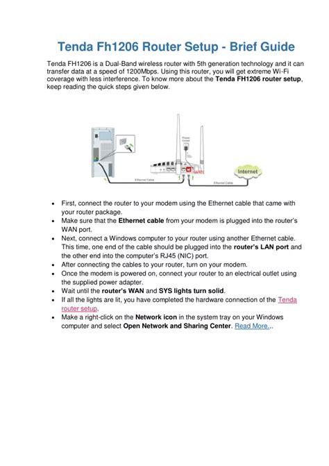 PPT Quick Steps Tenda Fh1206 Router Setup Router Support