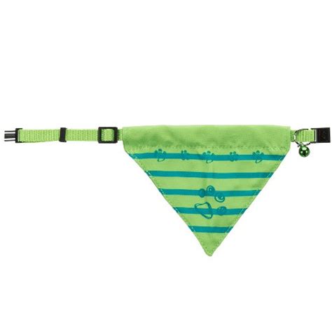 Collier R Glable Avec Bandana Pour Chat Vert