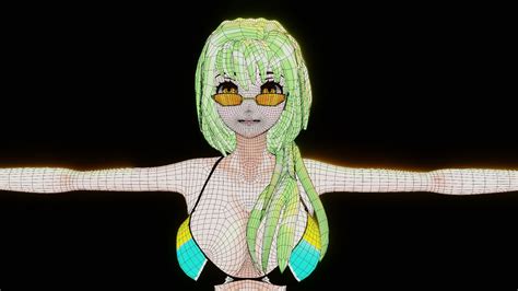 D Anime Bikini Girl Model TurboSquid