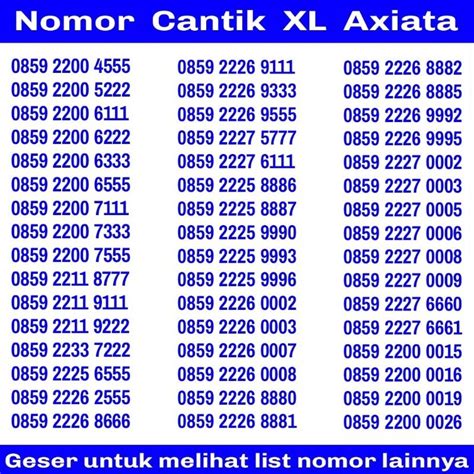 Jual Nomor Cantik Xl Axiata Nomer G Lte Murah Shopee Indonesia