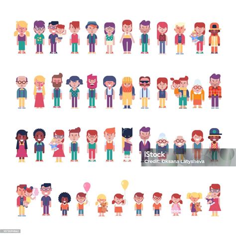 Cartoon Desenhos De Pessoas - Vetores de Grande Conjunto De Pessoas Dos Desenhos Animados Homens E ...