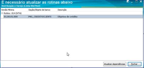 WINT O Que Fazer Quando Aparecer A Mensagem PKG CREDITOCLIENTE