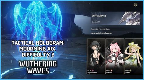 Tactical Hologram Mourning Aix Difficulty 2 Wuthering Waves YouTube