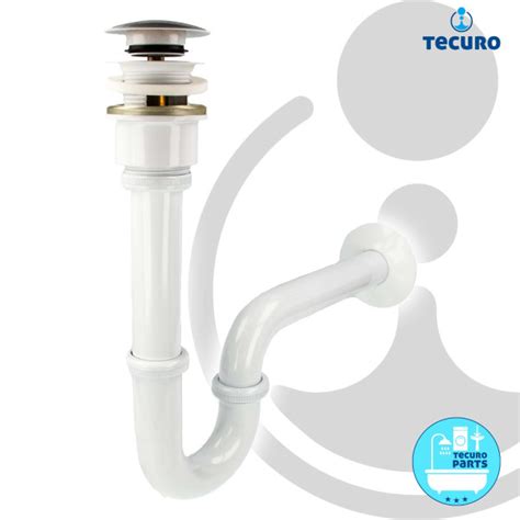 Tecuro Siphon Extra Lang Mit Pop Up Ablaufventil Wei Ral Un