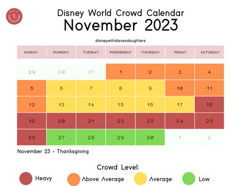 Disney World Crowd Calendar Printable Word Searches