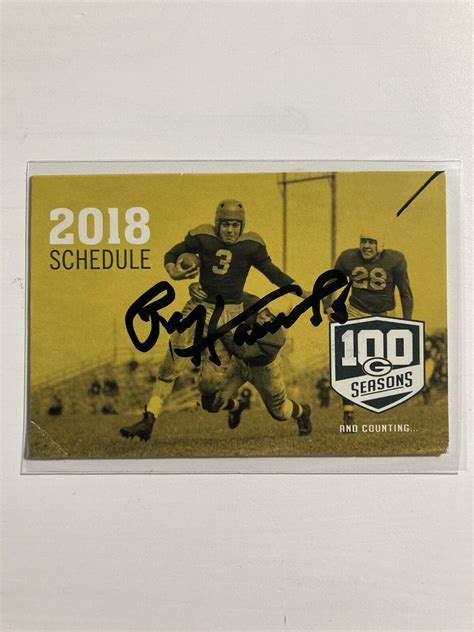 Paul Hornung Signed 2018 100 Seasons Schedule Green Bay PACKERS