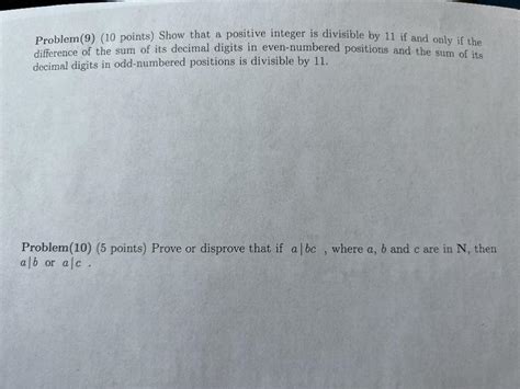 Solved Problem 9 10 Points Show That A Positive Integer Chegg