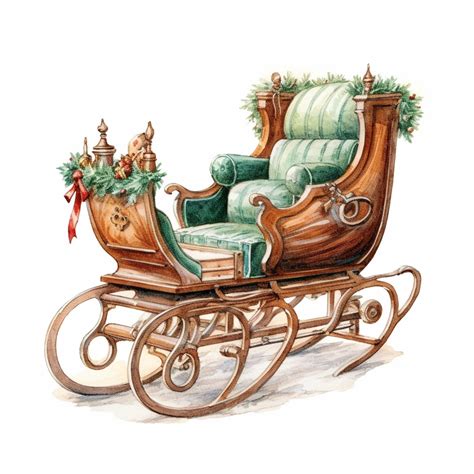 Premium AI Image | There is a drawing of a sleigh with a christmas decoration on it generative ai