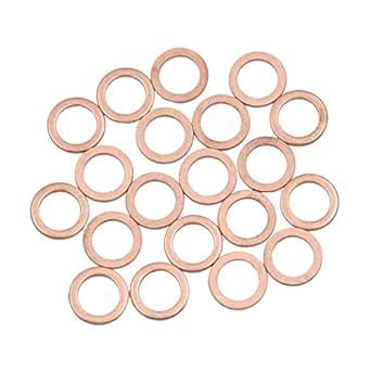 X AUTOHAUX 20pcs 8mm Inner Diameter Copper Washers Flat Sealing Gaskets