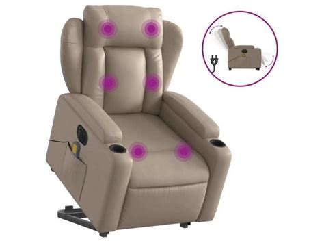 Fauteuil Inclinable De Massage Lectrique Cappuccino Similicuir Conforama