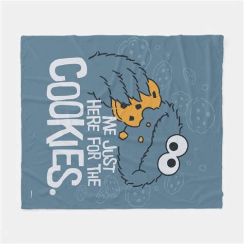 Cookie Monster Me Just Here For The Cookies Fleece Blanket Zazzle