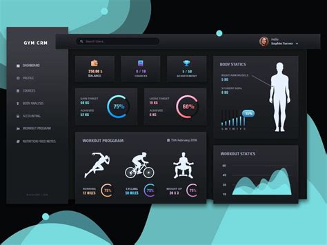 GYM CRM Crm Dashboard Interface App Design