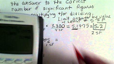 Reporting A Calculation To The Correct Number Of Significant Figures When Multiplying And Dividing