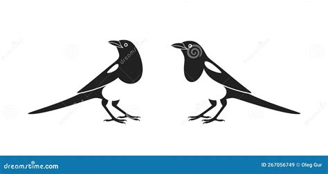 Magpie Logo. Isolated Magpie on White Background Stock Vector ...