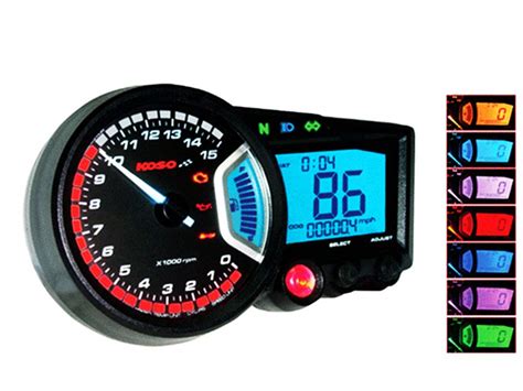 Koso RX2 Cockpit Tachometer Drehzahlmesser GP Style Tankanzeige