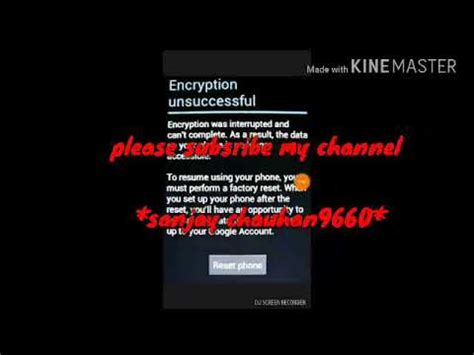 Encryption Unsuccessful Fix Android Problem Youtube