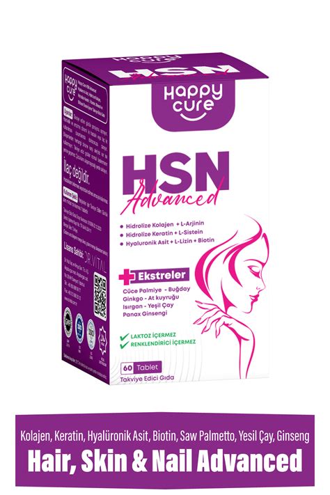 Happy Cure HSN Advanced 60 Tablet Kolajen Keratin Hyalüronik Asit