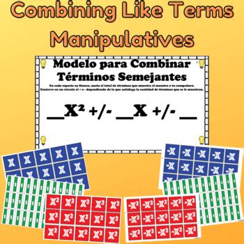 Manupulativos Para Combinar T Rminos Semejantes Matem Ticas De Mo Vo