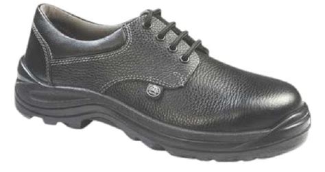 Black Polyurethane Sole Leather High Ankle Industrial Safety Shoes At